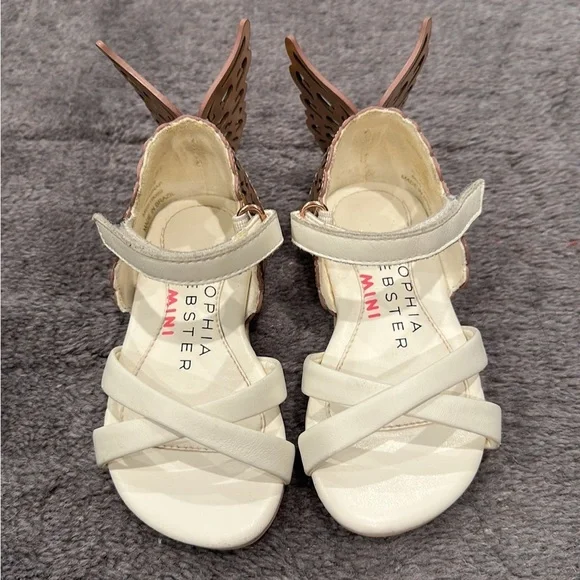 Sophia Webster Baby Girl Evangeline Mini Butterfly Sandals 21 white/rose gold - Picture 1 of 6